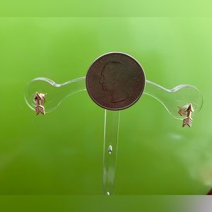 Dainty 14kt. Yellow gold arrow pierced earrings